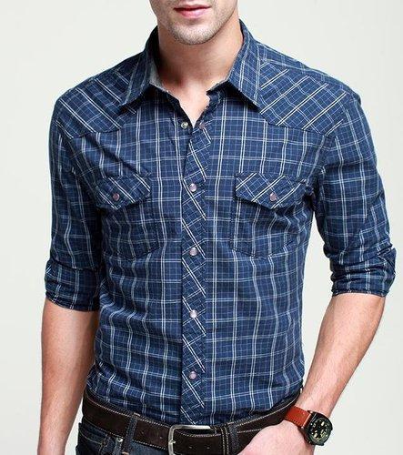 Checked Mens Full Sleeves Shirt, Size : All Sizes