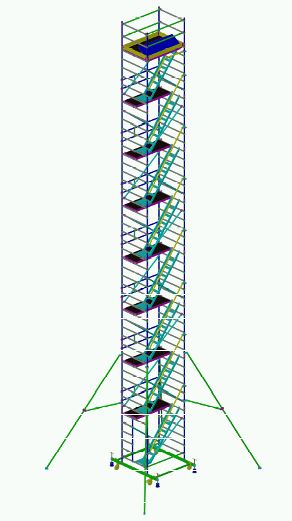 16 Mtr Span Stairway Aluminium Scaffolding