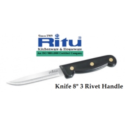 J-054 Ritu 8" Pointed Knife 3 Rivet Handle