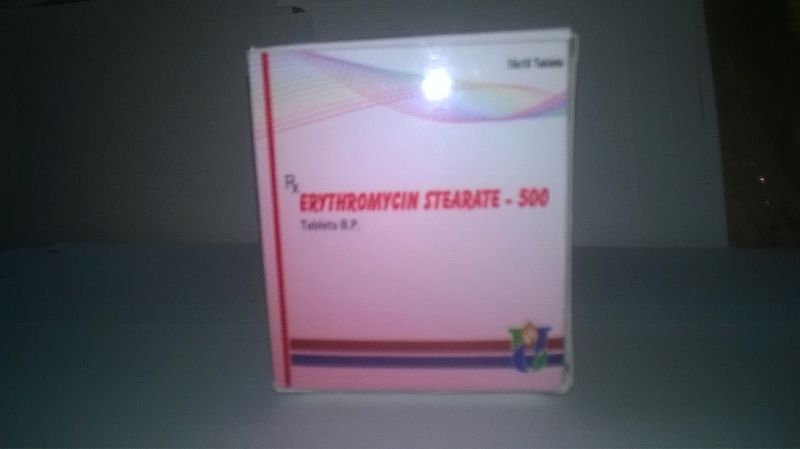 Erythromycin Stearate -500 Tablets, Packaging Type : Box