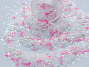 White Pink Butterfly Sequins Mix Glitter
