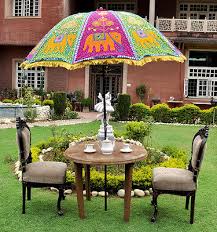 Embroidered Garden Umbrellas
