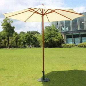 Garden Umbrella With Wood Frame