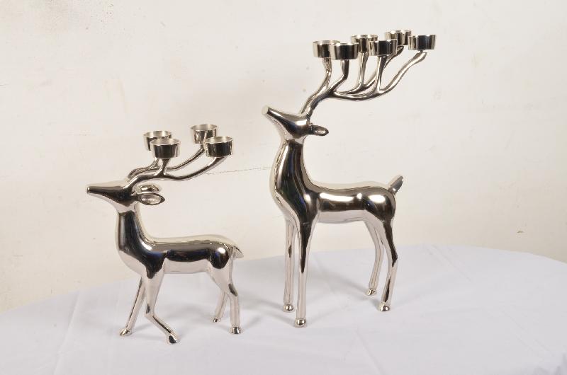 Silver candle stands