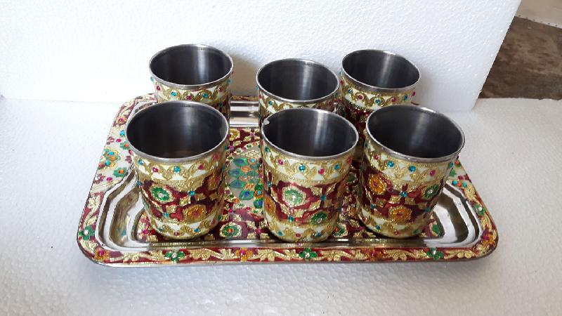 Meenakari Glass Set