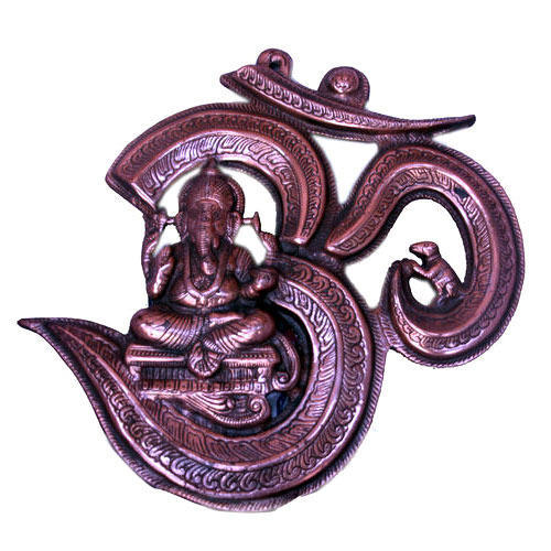 Brass Om Ganesh Statue, Pattern : Printed
