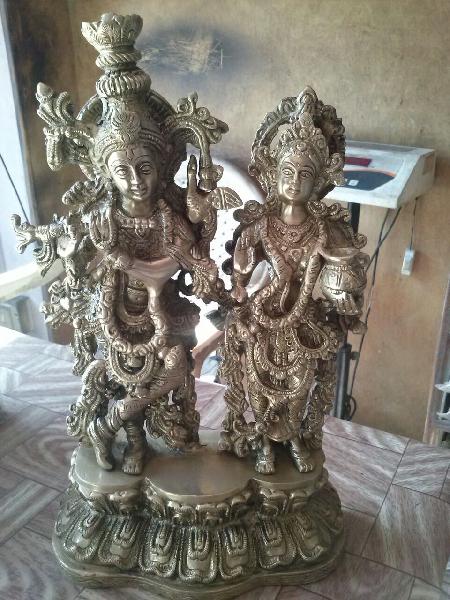 Brass Radha Krishna Statue