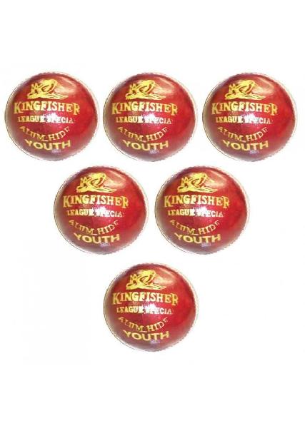 BDM King Fisher League Leather Cricket Ball 6 Ball Set - sabkifitness.com