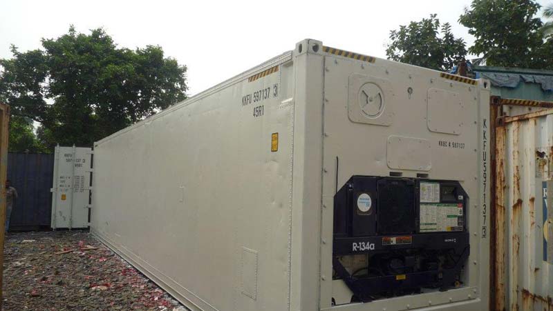 Off White Used Square 40 Ft High Cube Reefer Container, for Goods Packaging