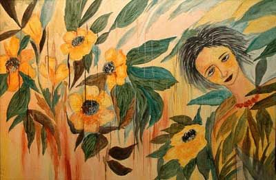 Flower Girl Beauty Paintings Code No.343