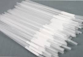 White Colored Plastic Drinking Straws