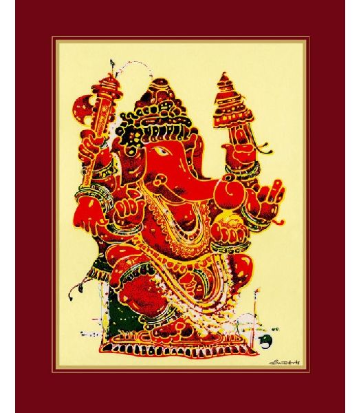 Coral Ganapathi  Art Print On Paper