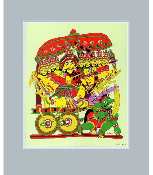Demon King Ravana Canvas Art Prints, Size : 20 X 17