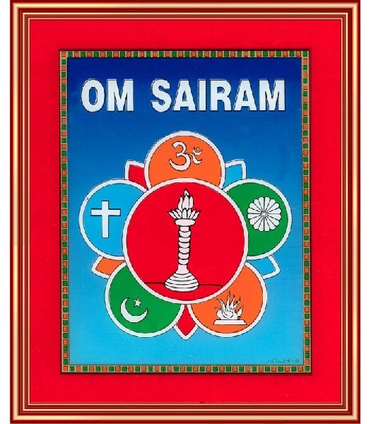 Om Sai Ram Framed Art Prints Glass