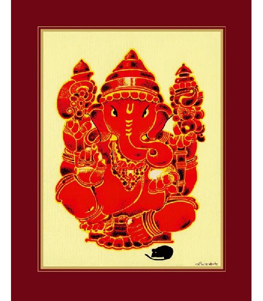 Ratna Ganesh Art Prints On Silk