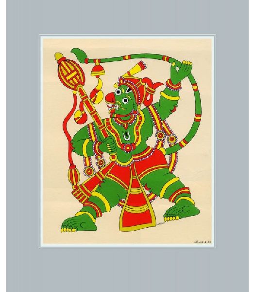 The Monkey God Hanuman Art Prints On Silk