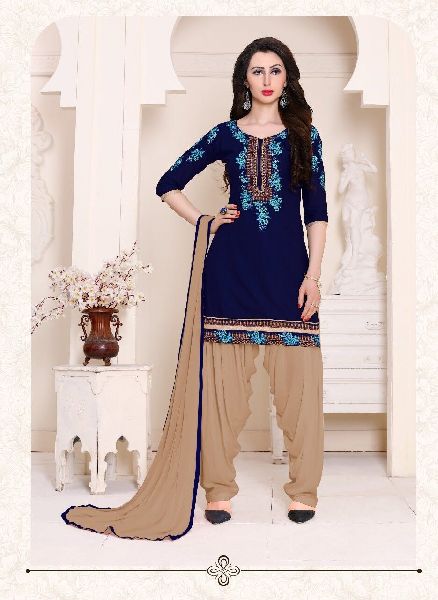 Cotton embroidered dress material, Gender : women