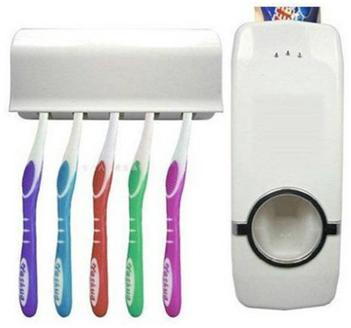 Automatic Toothpaste Dispenser Plastic Toothbrush Holder