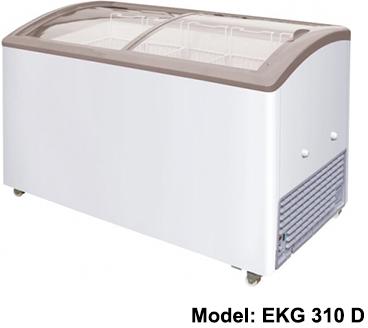 EKG 310 D Curve Glass Top Freezer