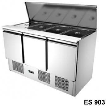 ES 903 3 door Solid top salad counter