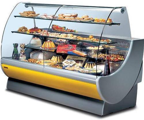 Glass Stainless Steel Cake Display Counter, for Shops, Malls