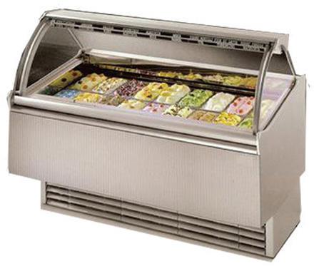 Stainless Steel Glass Ice Cream Display Counter, for Shops, Malls