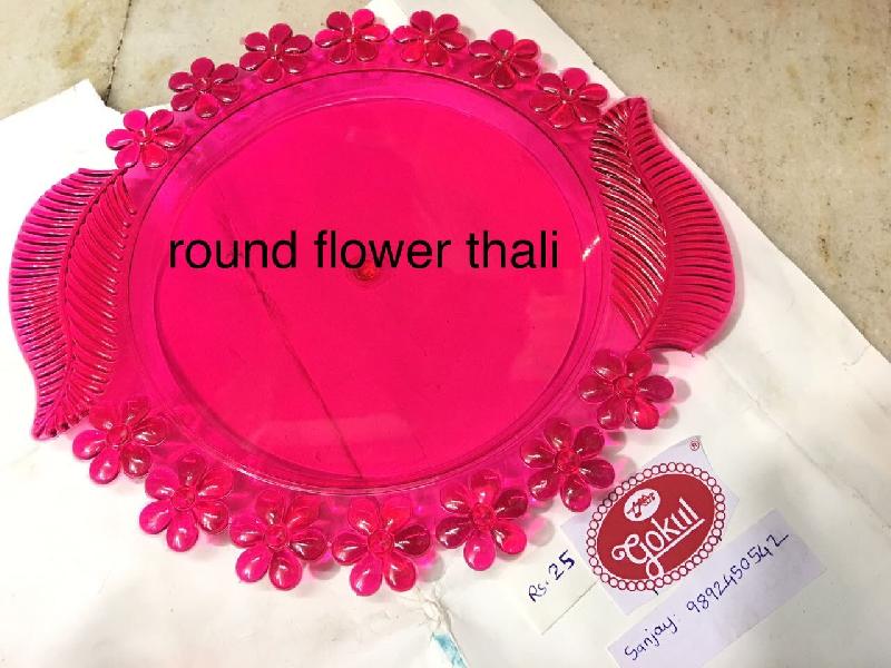 Round Flower Pooja Thali