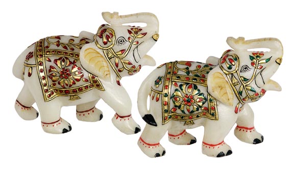 Marble Handicraft Elephant Statues