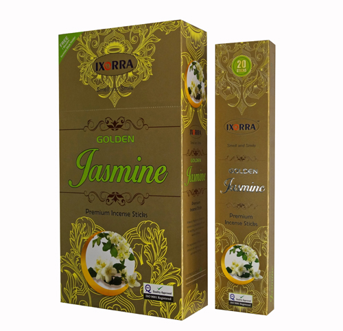 Golden Jasmine Incense Sticks, for Religious, Aroma Therapy, Relaxation, Yoga, Meditation, Romance