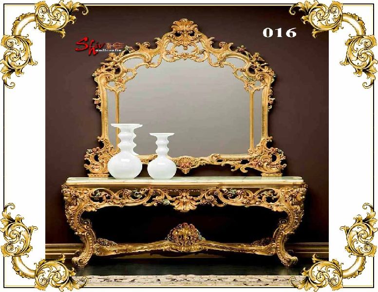 Polished Plain 016 Wooden Dressing Table, Color : Creamy