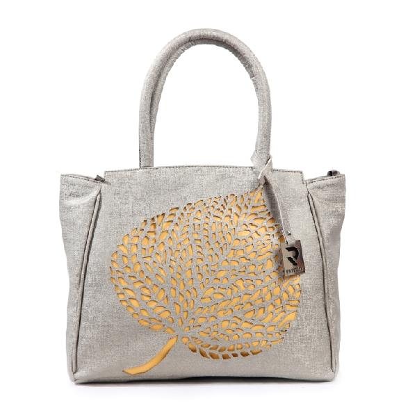 Silvery leaf tote bag