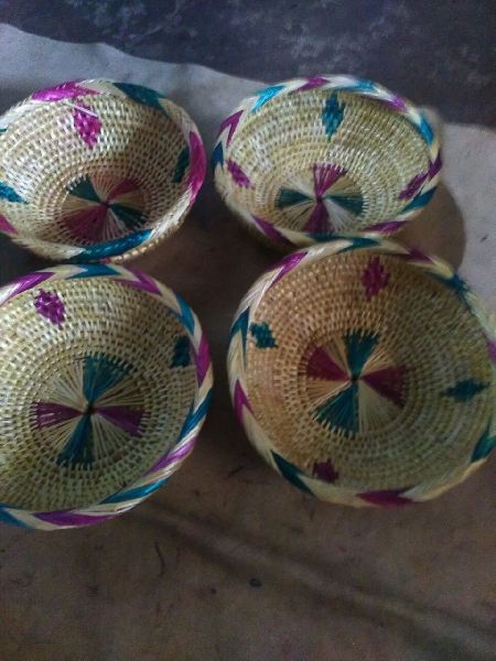 Handmade Golden Grass Basket