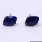 925 Sterling Silver Lapis Lazuli Gemstone Men\'s Cufflink