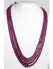 925 Sterling Silver Ruby Gemstone Faceted Beads Necklace