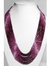 925 Sterling Silver Ruby Shaded Gemstone Faceted Beads Necklace