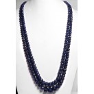 925 Sterling Silver Sapphire Gemstone Faceted Beads Necklace
