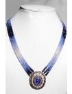 925 Sterling Silver Diamond Gemstone Beads Necklace