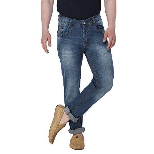 Spandex / Cotton Mens Stretchable Jeans, Color : Blue, Black