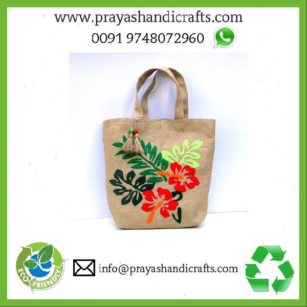 Jute Embroidery Bags, for Gift Packaging, Shopping, Pattern : Plain