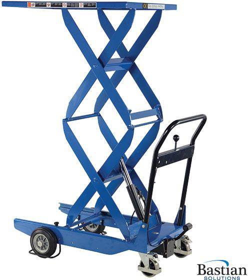 Premium Scissor Lift Cart, Color : Blue
