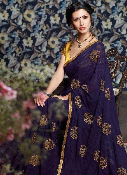 Poly Silk 500 kg Georgette Lace Work Sarees, Saree Length : 0.80 Mtr