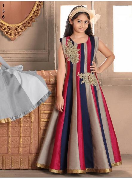 Girls Multicolor Designer Gown, Size : 30 TO 36
