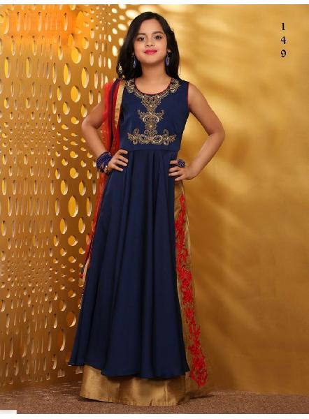 NF149 Girls Banglori Silk Anarkali Suit
