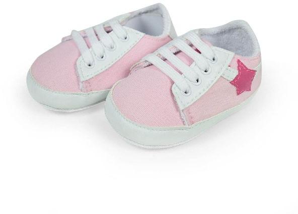 Baby Girl Lace-up Soft Shoes - White/Pink