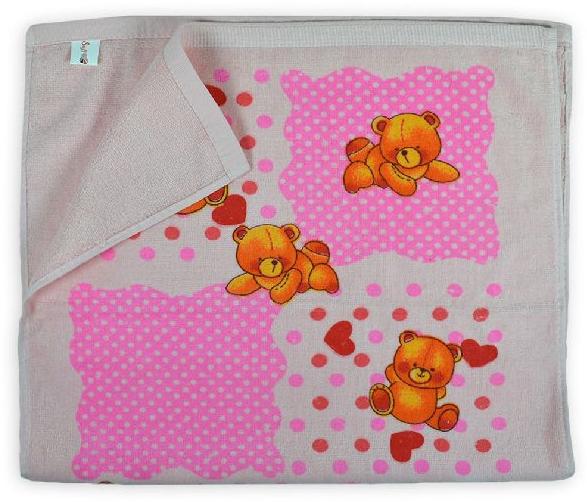 Magenta Pooh Print Baby Towel