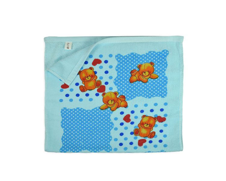 Baby Towel (Pooh Print) - Sky Blue