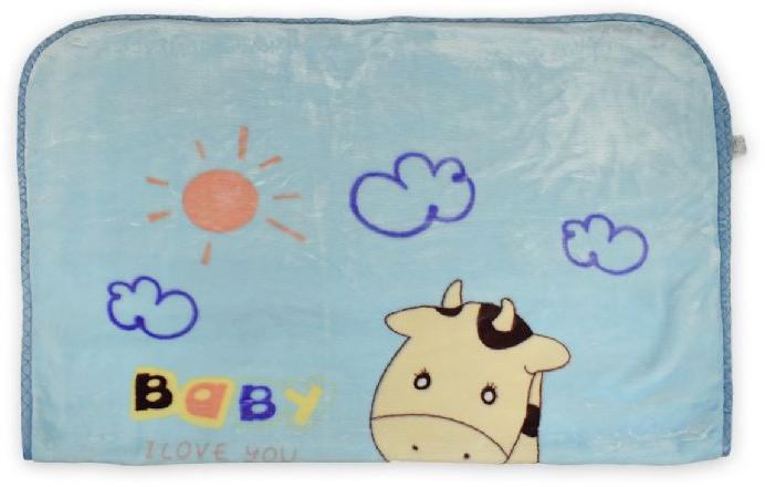 Very Soft Baby Blanket (Giraffe Print) - Sky Blue