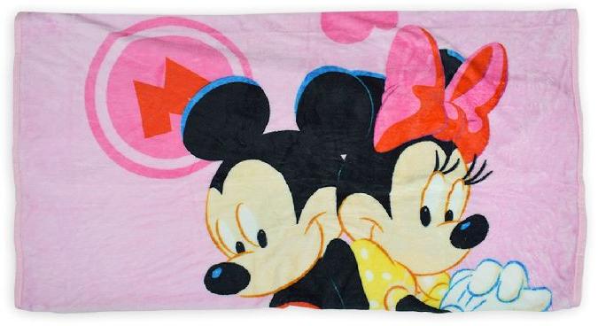 Very Soft Baby Blanket (Mickey Print) - Pink