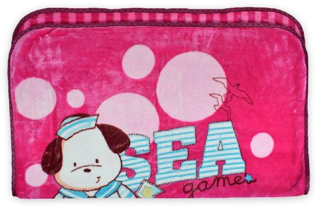 Very Soft Baby Blanket (Sea Game Print) - Magenta