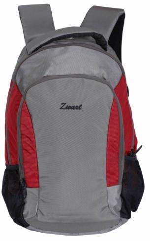 PLAINTO-R Grey and Red Backpack
